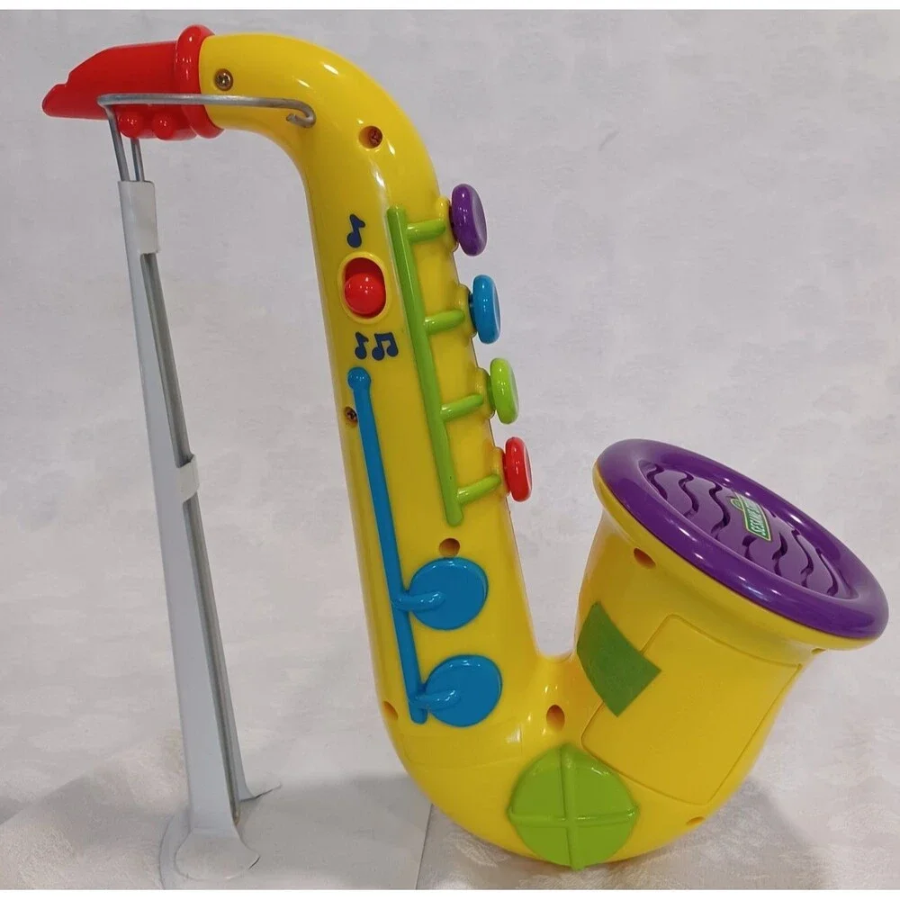 MATTEL SESAME STREET MUSICAL SAXOPHONE INSTRUMENT W/LIGHTS VINTAGE 1999 WORKS